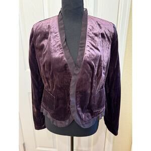 Chadwicks Velvet Blazer Womens Size 4 Purple Dark Feminine Dark Academia Goth